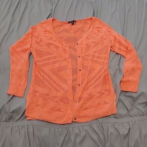 AMERICAN EAGLE - Orange Women's Cardigan Sweater